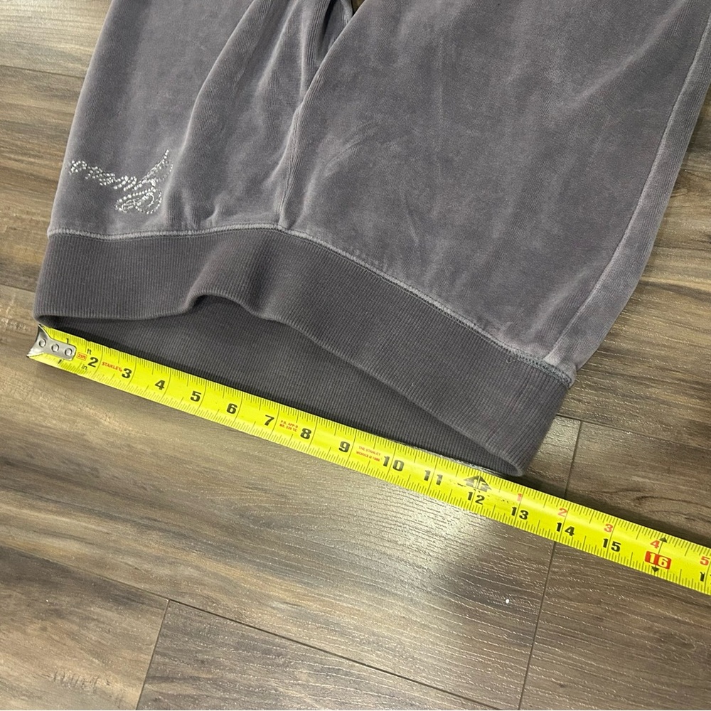 Guess Charcoal Grey Velour Flare Pants - Picture 3 of 8